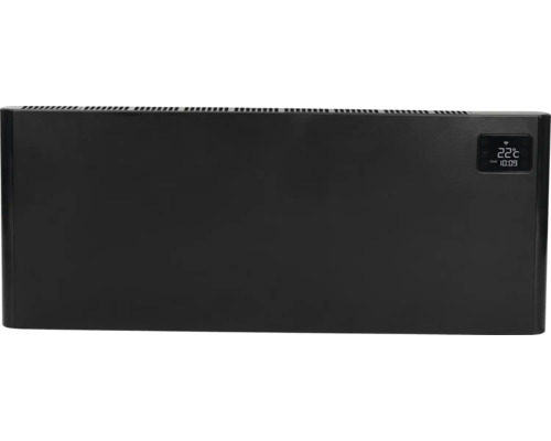 Schwarzer Konvektor mit digitalem Display zur Temperaturanzeige