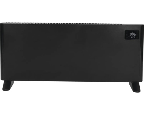 Schwarzer Elektroheizkörper mit Digitalanzeige