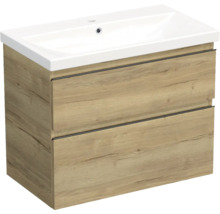 Waschtischunterschrank mit zwei Schubladen und Holzdekor