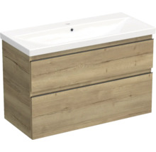Waschtischunterschrank mit zwei Schubladen und Aufsatzwaschbecken