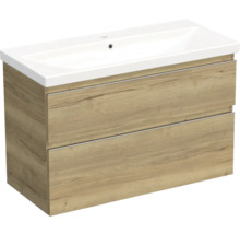 Waschbeckenunterschrank mit zwei Schubladen und Holzoptik