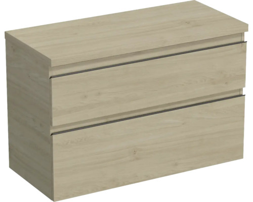 Waschtischunterschrank Jungborn Trenta 96,7x64,6x44,5 cm eiche holzdekor TRE DESK 100 2Z B 70