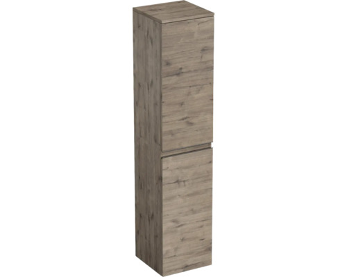 Hochschrank Jungborn Trenta 35x161,8x35 cm eiche holzdekor TRE SV 35 P B D370 Hochschrank mit zwei Türen im Holzdekor für das Badezimmer