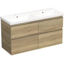 Waschtischunterschrank mit zwei Waschbecken und vier Schubladen