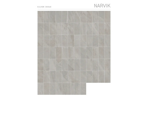 Narvik Fliesen, 30x60 cm, silberfarben, für Wand und Boden