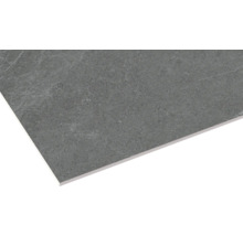 Graue Keramikfliese mit Marmoroptik.
