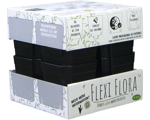 Flexi Flora Anzuchtcontainer Set mit beschreibbaren Modulen und Frostschutz