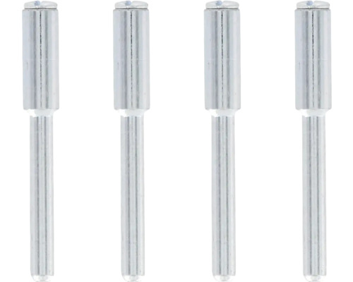 Vier Nietstifte aus Metall