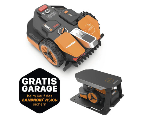 Mähroboter WORX Vision Landroid L1300 drahtlos mit Gratis-Garage bei Registrierung