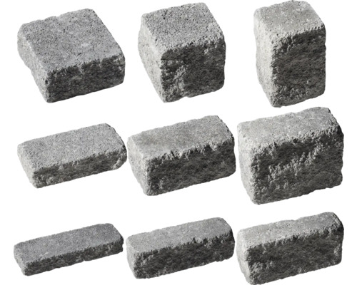 Verschiedene Pflastersteine aus Stein