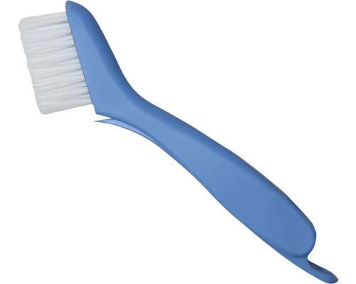 Blaue Fugenbürste mit weißen Borsten.