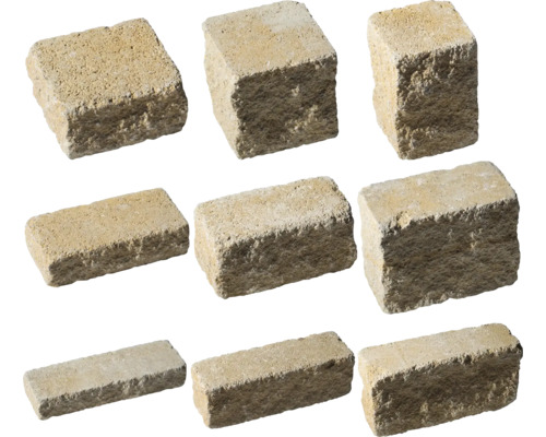 Mehrere Mauersteine aus Beton