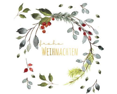 Serviette Weihnachten Kranz grün