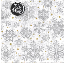 Serviette mit Schneeflockenmuster und Table at Home Logo