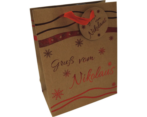 Geschenktasche Gruß vom Nikolaus natur