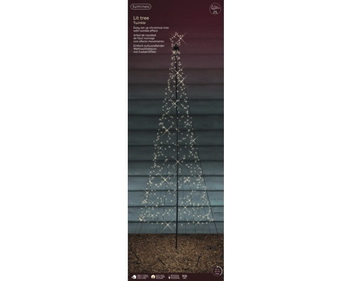 Dekorativer, beleuchteter Tannenbaum mit Funkel-Effekt für den Außenbereich