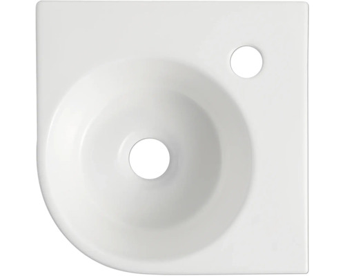 Eckwaschbecken aus Sanitärkeramik, Aufsicht