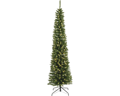 künstlicher LED Weihnachtsbaum Tannenbaum Everlands Pencil 200 LEDs Ø 50 cm H 180 cm Schmaler künstlicher Weihnachtsbaum mit Lichtern