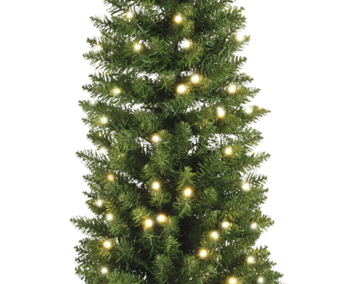 Künstlicher Weihnachtsbaum mit Beleuchtung.