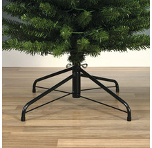 Detailaufnahme eines künstlichen Weihnachtsbaums mit schwarzem Metallständer
