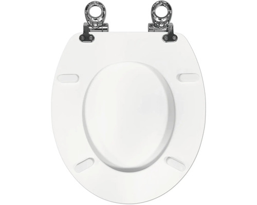 Toilettendeckel mit Metallscharnieren, Aufsicht