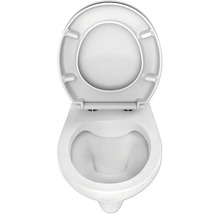 Hänge WC mit offenem Spülrand und WC Sitz von oben