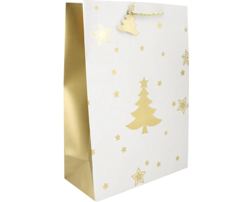 Weihnachtsdeko Geschnektasche gold/weiß