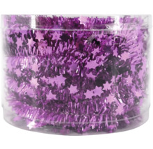 Lila Lametta Girlande mit Sternen im Behälter