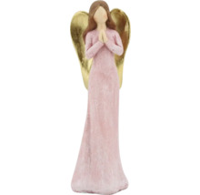 Engel Figur mit goldenen Flügeln und rosa Kleid als Dekoration