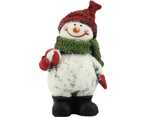 Weihnachtsdeko Schneemann mit Schal weiß/rot