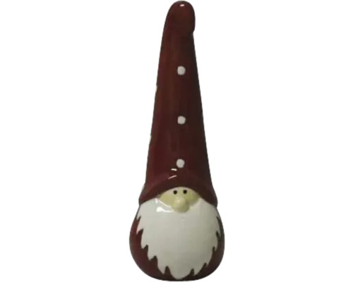 Weihnachtsdeko Santa Keramik weiß/rot 14 cm