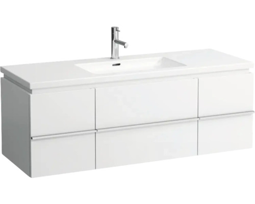 Waschtischunterschrank mit sechs Schubladen und Aufsatzwaschbecken