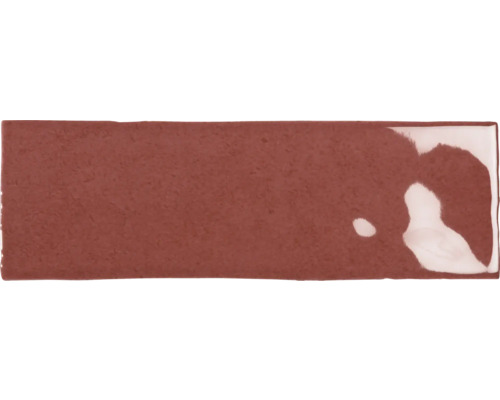 Steingut Wandfliese Nolita 6,5x20 cm rot glänzend Riemchenfliese aus Keramik