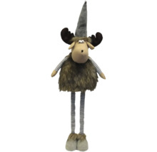 Elch Stofftier mit Hut, gestreiften Armen und Beinen