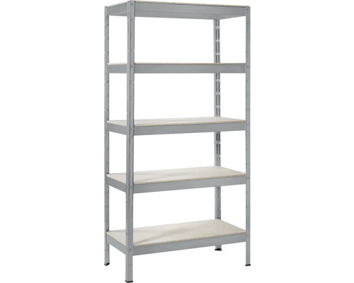 Grundregal Schulte Regalwelt grau 1800 x 900 x 450 mm 5 Böden Tragkraft 1000 kg Regal mit fünf Ablageflächen