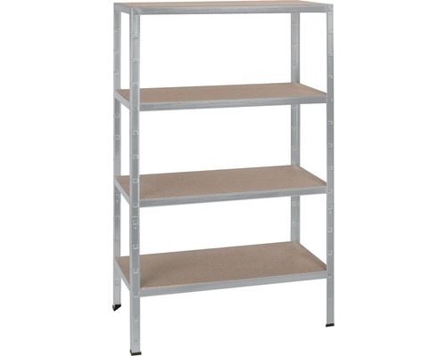 Grundregal Schulte Regalwelt grau 1800 x 900 x 400 mm 4 Böden Tragkraft 1000 kg Metallregal mit vier Ablageflächen zur Lagerung von Gegenständen