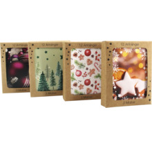 Vier Packungen mit je zwölf Anhängern mit drei verschiedenen Motiven