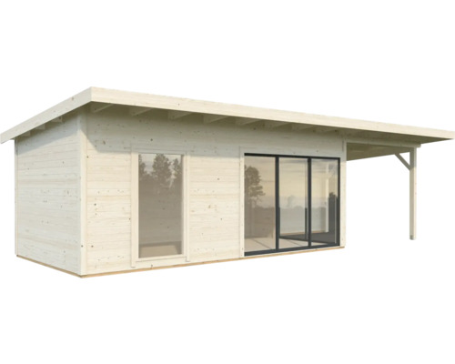 Holzgartenhaus mit Fenster und Schiebetür