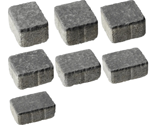 Sieben graue Pflastersteine