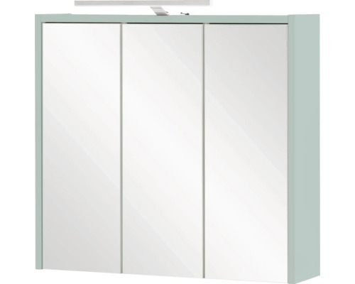 LED-Spiegelschrank Möbelpartner Carlos 3-türig 65x16x64 cm pistazie