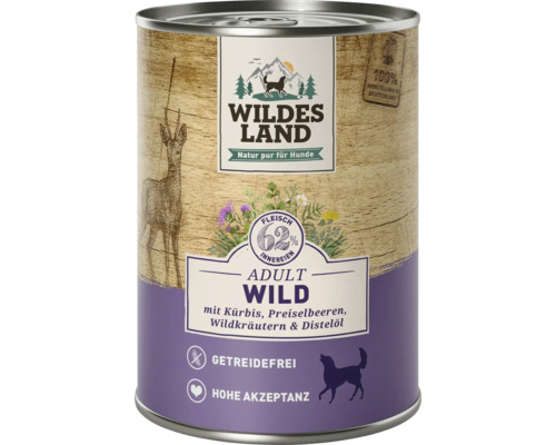 Hundefutter nass Wildes Land Wild mit Kürbis 400 g