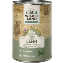 Konservenfutter Wildes Land Adult Lamm mit Reis, Zucchini, Wildkräutern und Distelöl für Hunde