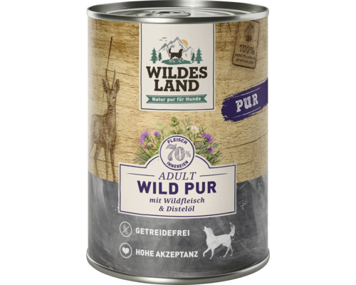Hundefutter nass Wildes Land Wild Pur mit Distelöl 400 g