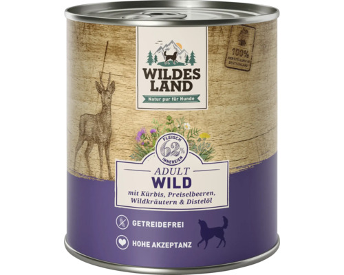 Hundefutter nass Wildes Land Wild mit Kürbis 800 g