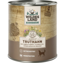 Konservenfutter für ausgewachsene Hunde mit Truthahn, Süßkartoffeln, Cranberries, Wildkräutern und Distelöl der Marke Wildes Land