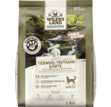 Wildes Land Trockenfutter für ausgewachsene Hunde mit Truthahn und Ente in 1 Kilogramm Packung
