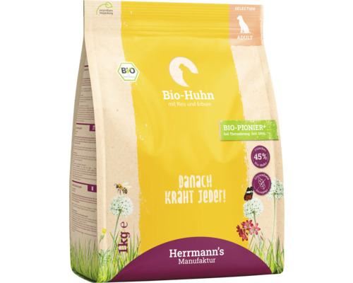 Hermanns Manufaktur Bio-Huhn Hundefutter, 1 Kilogramm Packung