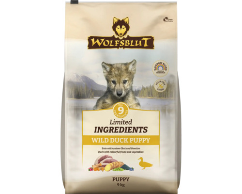 Hundefutter trocken WOLFSBLUT Wild Duck Puppy Ente mit Kartoffel 9 kg Wolfsblut Limited Ingredients Wild Duck Puppy Trockenfutter, 9 Kilogramm