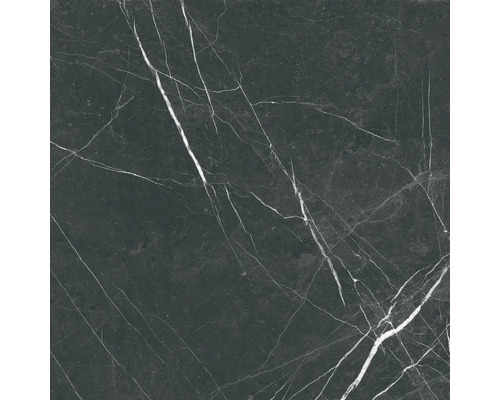 Steinzeug Bodenfliese Davos 60x60 cm schwarz glänzend