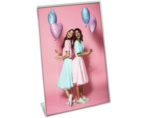 Tischrahmen mit einem Foto von zwei Frauen mit Ballons